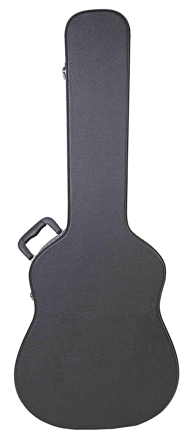 Gearlux Dreadnought Acoustic Guitar Hardshell Case with Accessory Compartment - Black