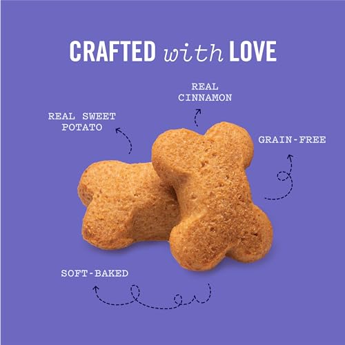 Three Dog Bakery Grain Free Wafers Baked Dog Treats, Sweet Potato, 13 oz