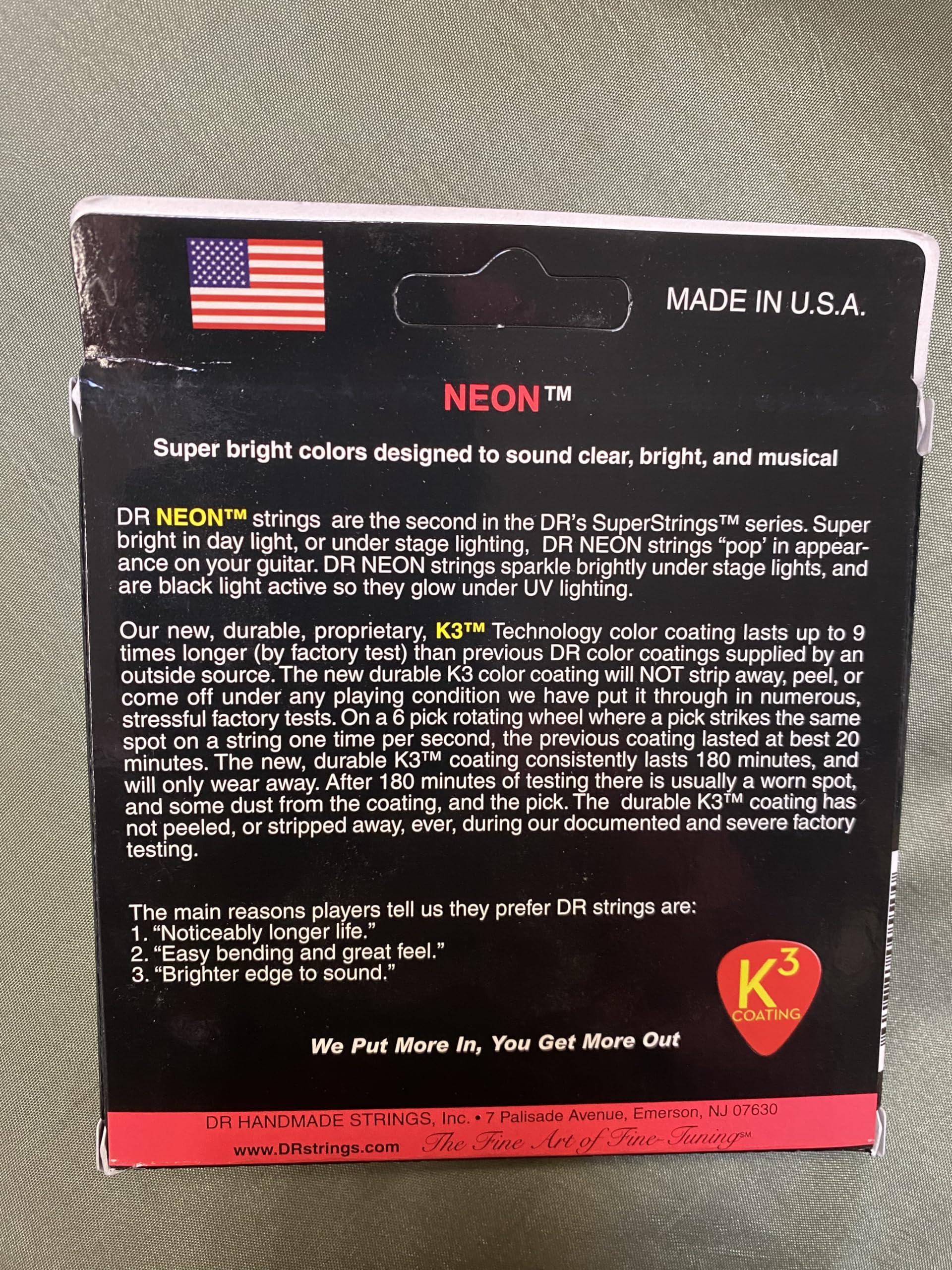 DR Strings Hi-Def NEON Red Coated Lite-Heavy (9-46) Electric Guitar Strings