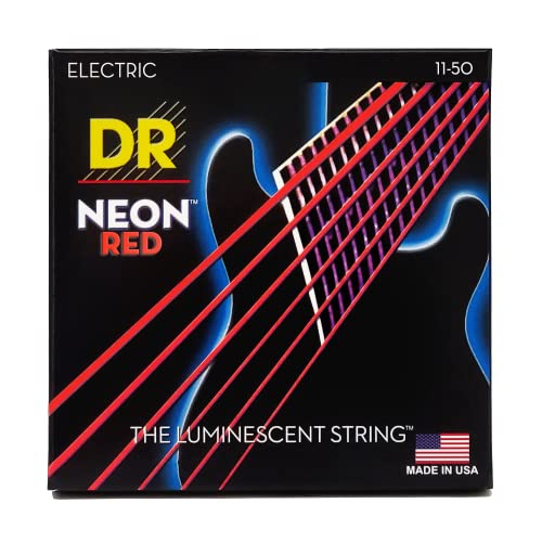 DR Strings Hi-Def Neon Red Electric Heavy Strings (NRE11)