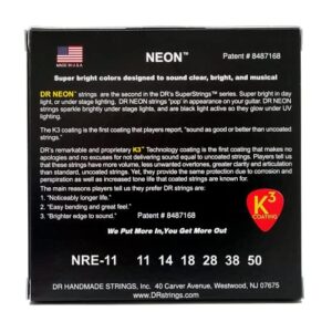 DR Strings Hi-Def Neon Red Electric Heavy Strings (NRE11)