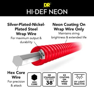 DR Strings Hi-Def Neon Red Electric Heavy Strings (NRE11)