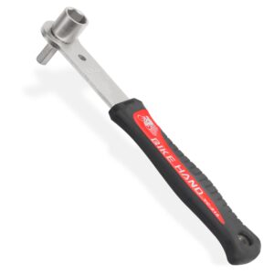 bikehand bike bicycle crank bolt wrench - features a 14mm socket & an 8mm hex wrench - extra long handle