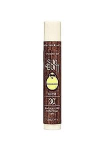 sun bum spf 30 sunscreen lip balm | vegan and cruelty free broad spectrum uva/uvb lip care with aloe and vitamin e for moisturized lips | coconut flavor |.15 oz