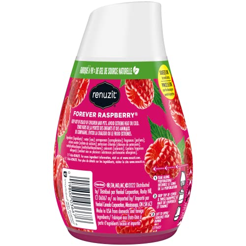 Renuzit Adjustable Solid Gel Air Freshener Cone, Forever Raspberry, Nonstop Freshness, 7 Ounces, 1 Cone