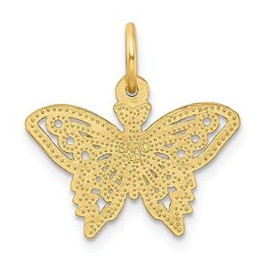 IceCarats 14K Yellow Gold Butterfly Wings Necklace Charm Pendant 18mm x 17mm Only