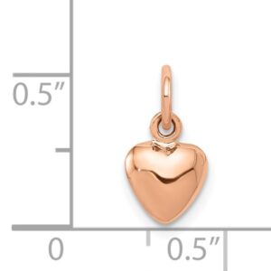 IceCarats 14K Rose Pink Gold Heart Necklace Love Pendant Charm 14mm x 7mm Only