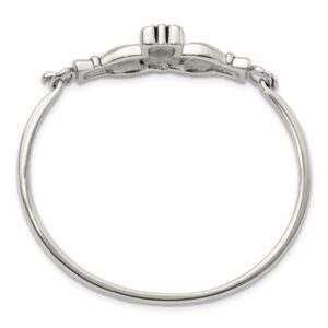 IceCarats Stainless Steel Vintage Heart Love Irish Claddagh Bangle Celtic Charm Bracelet Jewelry