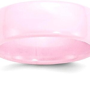 IceCarats Ceramic Pink 8mm Plain Classic Wedding Band Ring Size 5.00