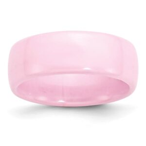 IceCarats Ceramic Pink 8mm Plain Classic Wedding Band Ring Size 5.00