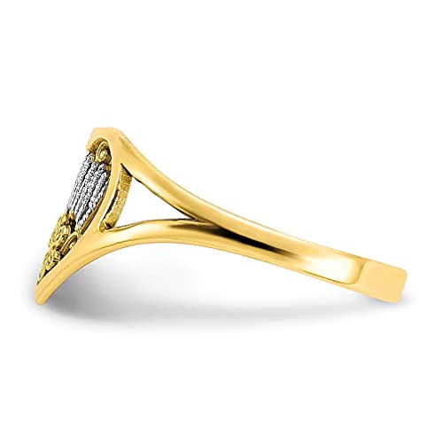 IceCarats 10K Yellow Gold Mommy Heart Love Ring Size 7