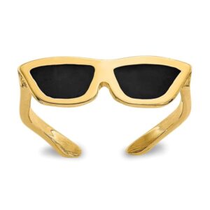 IceCarats 14K Yellow Gold Sunglasses Adjustable Toe Ring Open Midi Band Summer Beach Jewelry