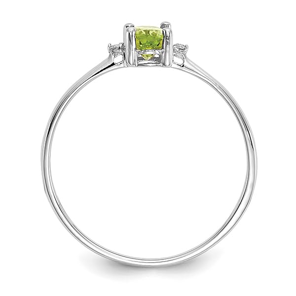 IceCarats 14K White Gold Diamond Green Peridot Ring April August Birthstone Jewelry Size 6