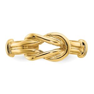 IceCarats 14K Yellow Gold Love Knot Adjustable Toe Ring Open Midi Band Summer Beach Jewelry