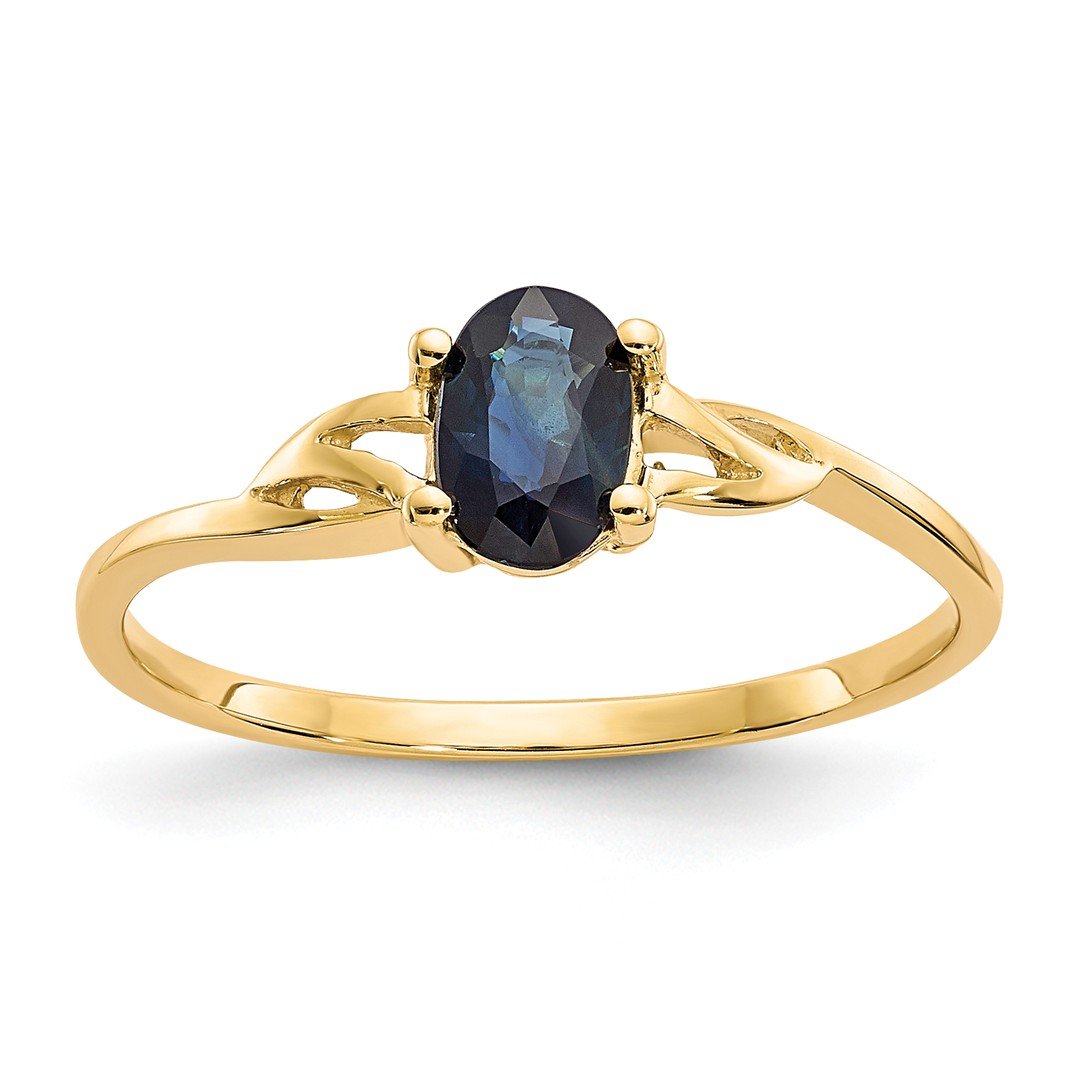 IceCarats 14K Yellow Gold Blue Sapphire Ring Gemstone Band September Birthstone Jewelry Size 7.00