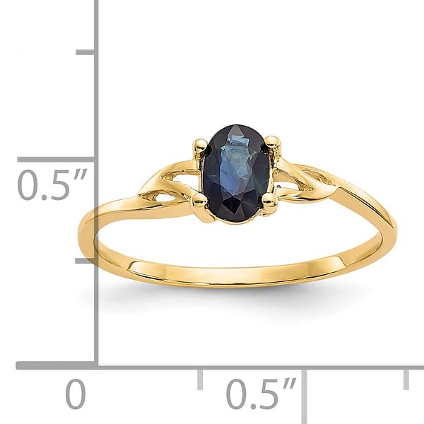 IceCarats 14K Yellow Gold Blue Sapphire Ring Gemstone Band September Birthstone Jewelry Size 7.00