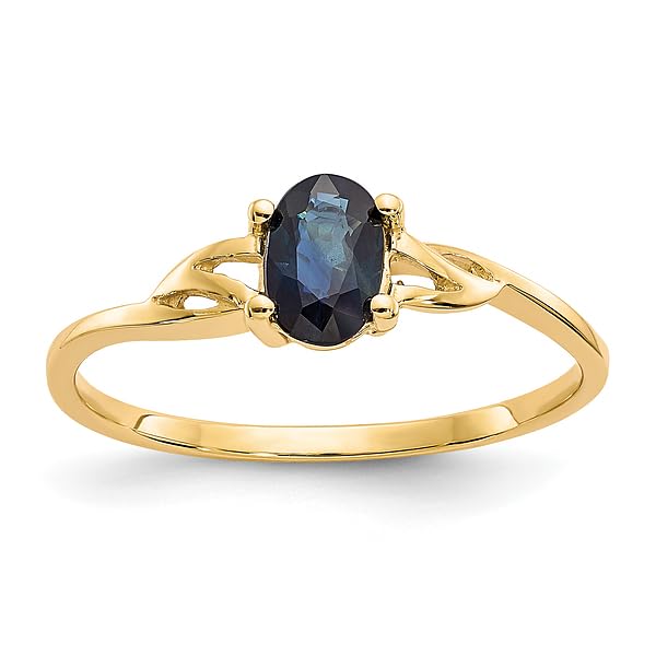 IceCarats 14K Yellow Gold Blue Sapphire Ring Gemstone Band September Birthstone Jewelry Size 7.00