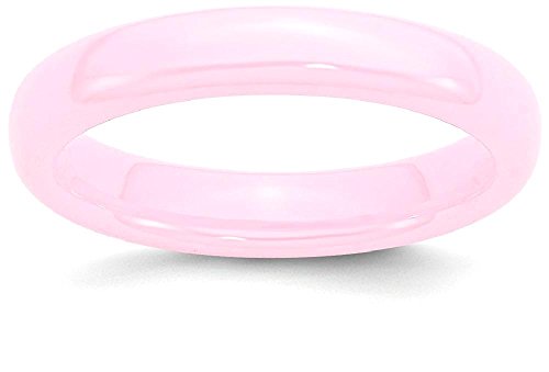 IceCarats Ceramic Pink 4mm Plain Classic Wedding Band Ring Size 7.00