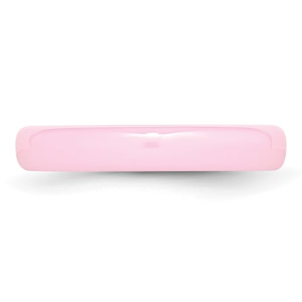 IceCarats Ceramic Pink 4mm Plain Classic Wedding Band Ring Size 7.00