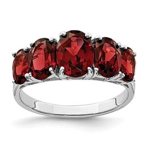 IceCarats 925 Sterling Silver Red Garnet Ring Gemstone Band Size 8