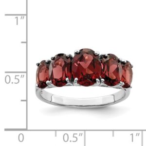 IceCarats 925 Sterling Silver Red Garnet Ring Gemstone Band Size 8