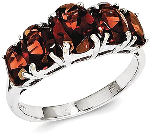 IceCarats 925 Sterling Silver Red Garnet Ring Gemstone Band Size 8