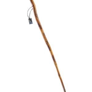 SE 60-Inch Natural Wood Walking Stick with Root Head & Steel Tip - Hand-Carved Floral Design, Huangtang Wood, Grooved Grip - WS631-60RH