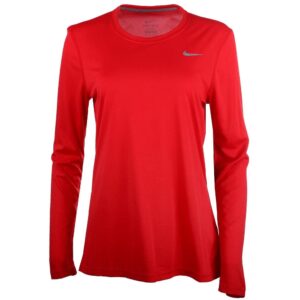 nike women's long sleeve legend shirt (large, varsity red)