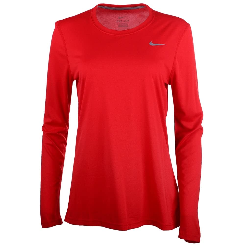 Nike Women's Long Sleeve Legend Shirt (Large, Varsity Red)