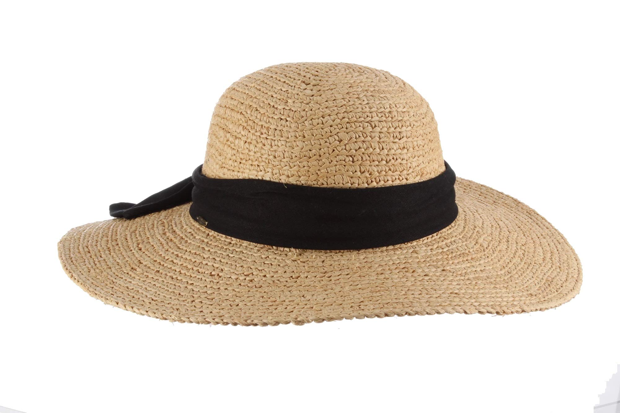 Scala Women's Big Brim Raffia Hat, Natural, One Size