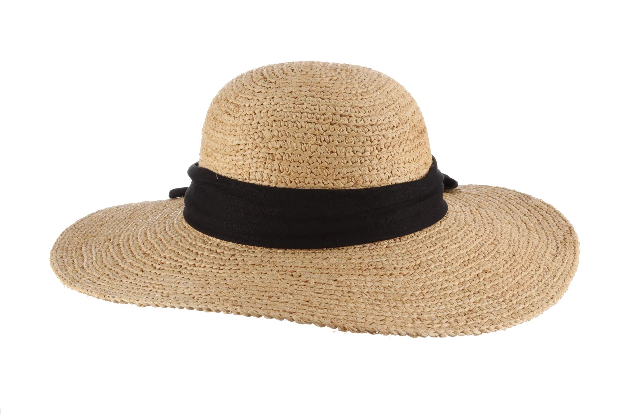 Scala Women's Big Brim Raffia Hat, Natural, One Size