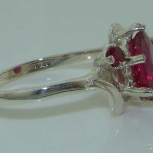 925 Sterling Silver Natural Ruby Womens Trilogy Ring - Sizes 4 to 12 Available