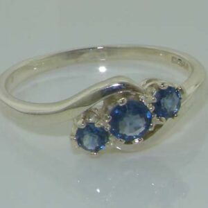 LetsBuyGold 925 Sterling Silver Natural Sapphire Womens Anniversary Ring - Size 10.25