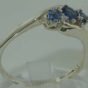 LetsBuyGold 925 Sterling Silver Natural Sapphire Womens Anniversary Ring - Size 10.25