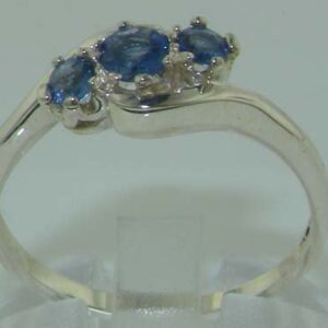 LetsBuyGold 925 Sterling Silver Natural Sapphire Womens Anniversary Ring - Size 10.25