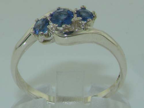 LetsBuyGold 925 Sterling Silver Natural Sapphire Womens Anniversary Ring - Size 10.25