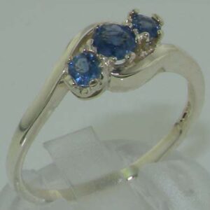 LetsBuyGold 925 Sterling Silver Natural Sapphire Womens Anniversary Ring - Size 10.25