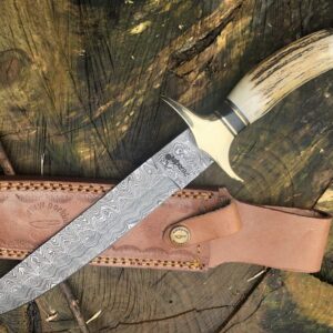 Perkin Handmade Damascus Steel Hunting Knife - Beautifu Hunting Knife with Sheath