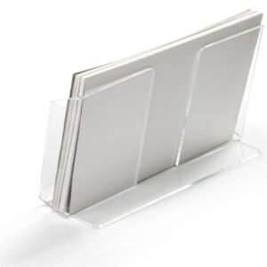 Displays2go Postcard Holders for Tabletop, Fits 6 x 4 Inch Cards, Set of Twenty – Clear (LHPCLAND)