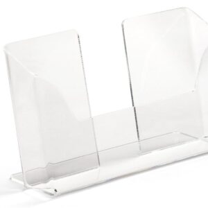 Displays2go Postcard Holders for Tabletop, Fits 6 x 4 Inch Cards, Set of Twenty – Clear (LHPCLAND)