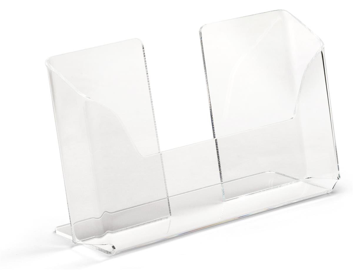 Displays2go Postcard Holders for Tabletop, Fits 6 x 4 Inch Cards, Set of Twenty – Clear (LHPCLAND)