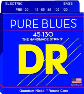 dr strings pure blues bass guitar strings (pb5-130)