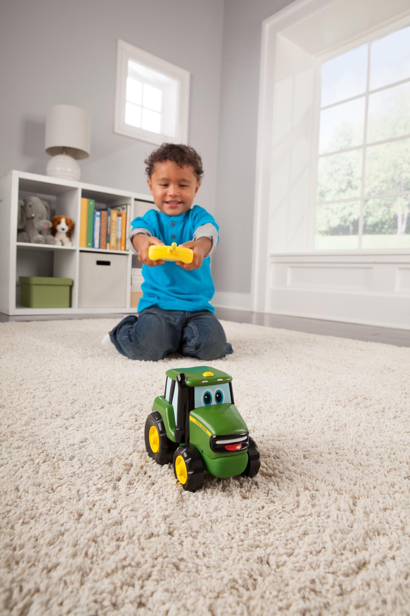 John Deere Radio Controlled Johnny Tractor Toy - Includes Easy to Use Remote Control Toy - Green John Deere Tractor Toys - John Deere Toys - Ages 18 Months and Up