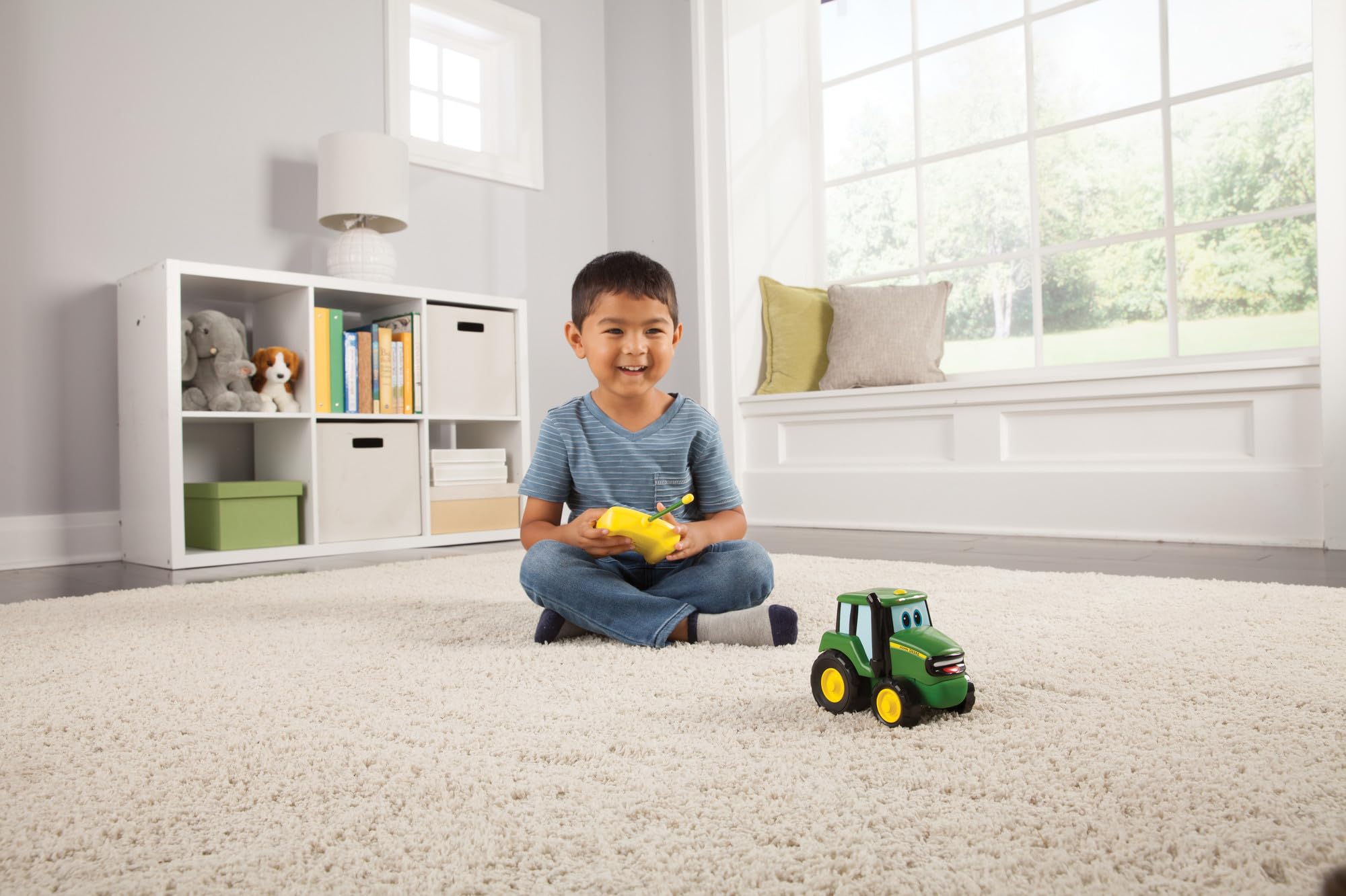 John Deere Radio Controlled Johnny Tractor Toy - Includes Easy to Use Remote Control Toy - Green John Deere Tractor Toys - John Deere Toys - Ages 18 Months and Up