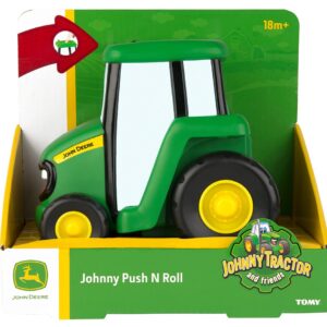 John Deere Johnny Push N Roll Toy Tractor, Ages 18 Months and Up, unisex-children