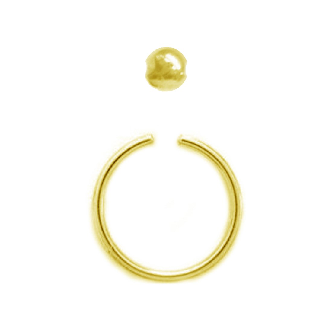 Ritastephens 14K Solid Yellow Gold Nipple Ring Captive Bead Ring Body Jewelry 14 gauge