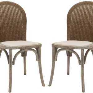 Safavieh Mercer Collection Sharon Finish Taupe Side Chairs, Antique Oak, Set of 2