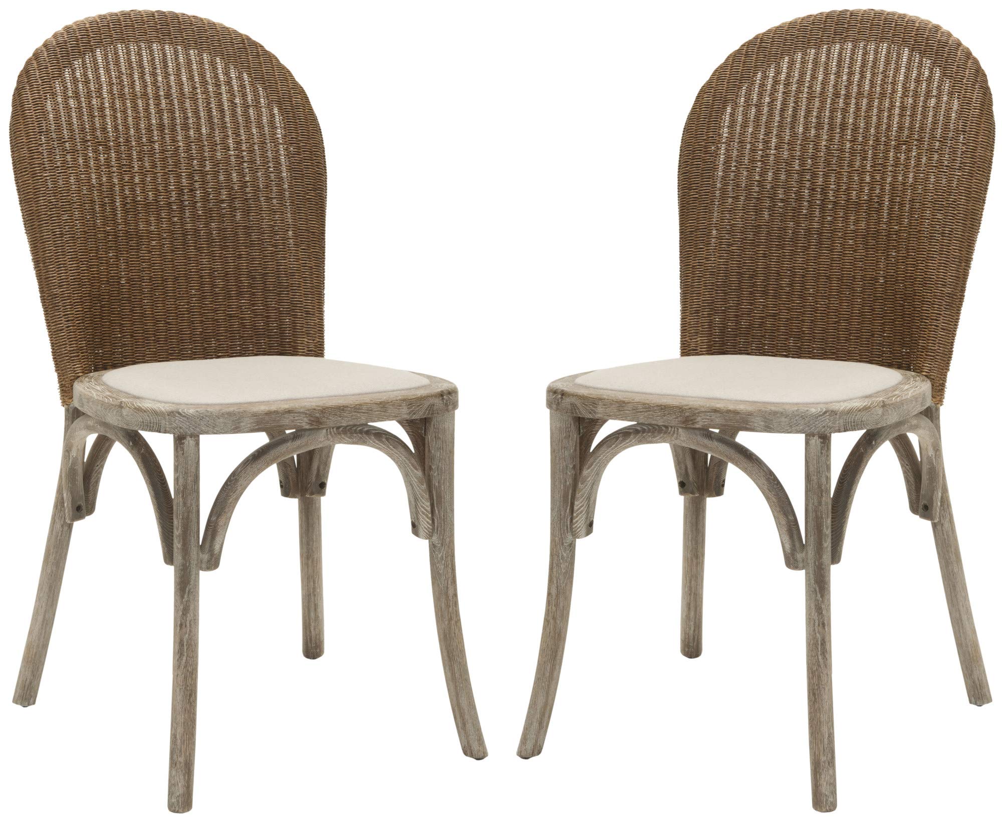 Safavieh Mercer Collection Sharon Finish Taupe Side Chairs, Antique Oak, Set of 2