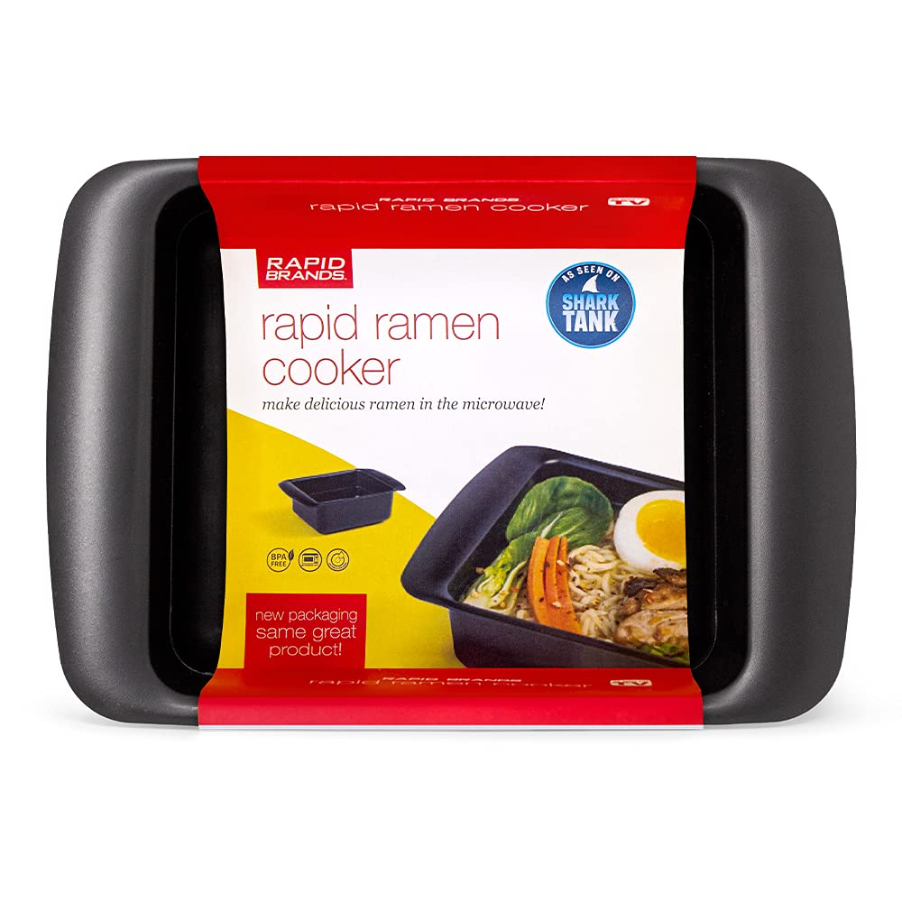 Rapid Ramen Cooker - Microwave Polypropylene Ramen in 3 Minutes - BPA Free and Dishwasher Safe - Black