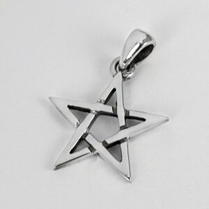 Moonlight Mysteries Sterling Silver Wiccan Pentacle Pentagram Star Pendant; 5/8" wide